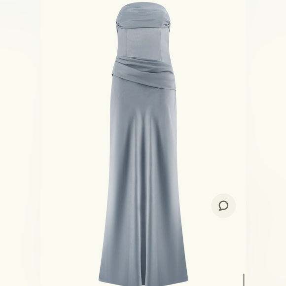 Meshki Blue Strapless Gown for Weddings with Matching Tie (optional) - Picture 7 of 11